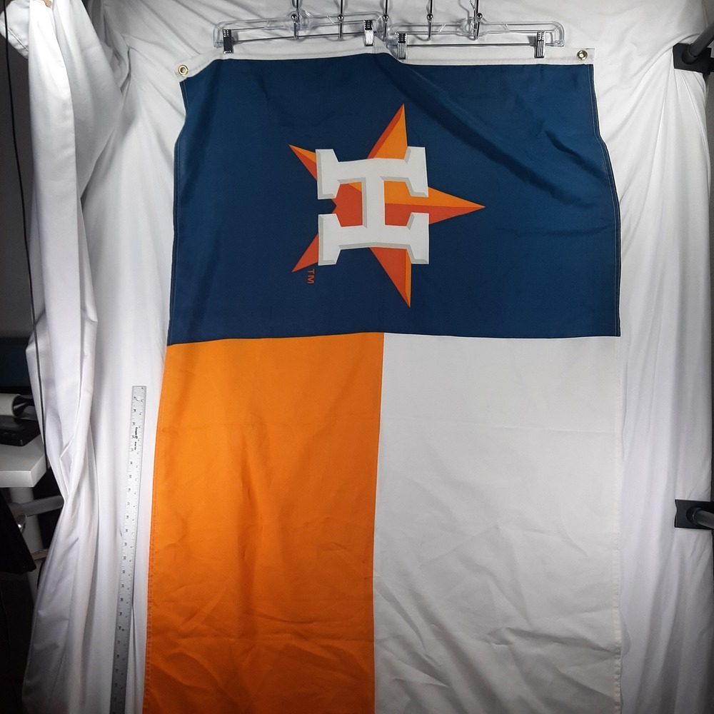 Houston Astros Flag MLB Team Logo Banner Blue Orange White 3x5 ft